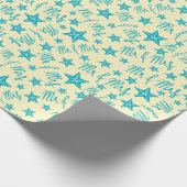 夏の結婚式 ウェディング シー スター ブライト イエロー シームレス ラッピングペーパー (角)