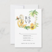 夏の結婚式 出欠カード (正面)