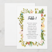 夏の結婚式 席次表 フラワーテーブルプラン 招待状 (正面/裏面)