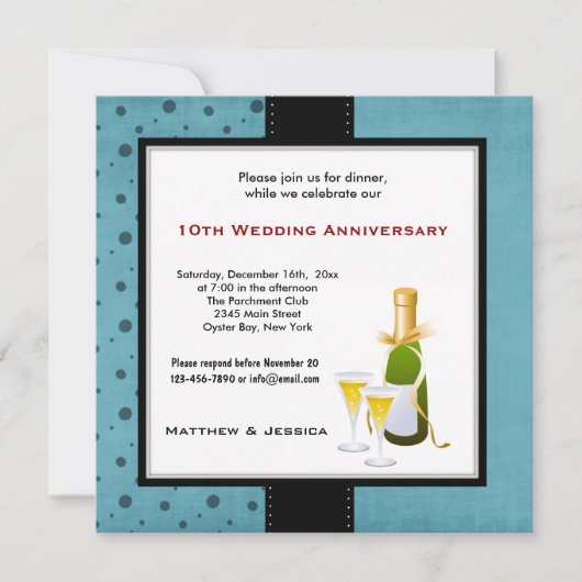 夏の結婚記念日 招待状 (正面)