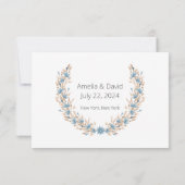 夏の結婚青い野草乾燥草リース 出欠カード (裏面)