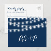 夏の結婚String Lights RSVP インビテーションポストカード (正面/裏面)
