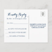 夏の結婚String Lights RSVP インビテーションポストカード (裏面)