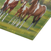 夏の絵を描牧草地のベイピント四分の馬 カッティングボード (角)