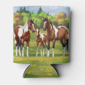 夏の絵を描牧草地のベイピント四分の馬 缶クーラー (正面)