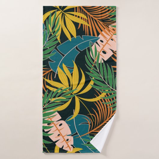 夏の継ぎ目のない熱帯パターンで、明るいエロが付く バスタオル (バスタオル)