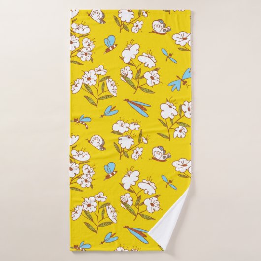 夏の継ぎ目の無い紋様 バスタオル (バスタオル)