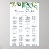 夏の緑のアルファベットの座席表 ポスター (正面)