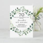 夏の緑のダイヤモンドの花輪 70歳の誕生日 招待状 (スタンド正面)
