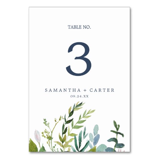 夏の緑のテーブル番号 テーブルナンバー (正面)
