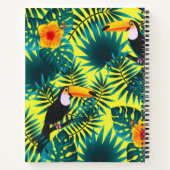 夏の緑のトロピカルトゥーカンジャングルの葉 ノートブック (裏面)