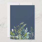 夏の緑のモノグラム結婚ズ 招待状 (裏面)