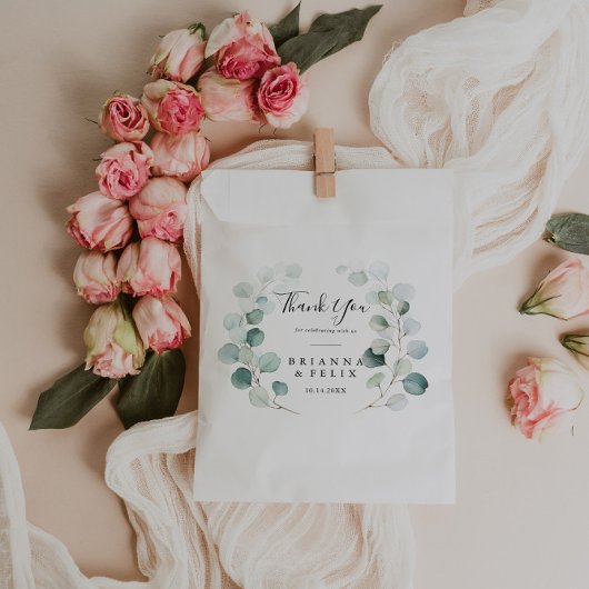 夏の緑のユーカリの葉ありがとうござ結婚う フェイバーバッグ