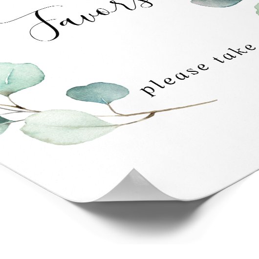 夏の緑のユーカリの葉は徴候を好む ポスター (角)