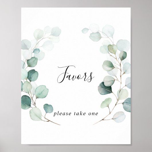 夏の緑のユーカリの葉は徴候を好む ポスター (正面)