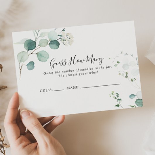 夏の緑のユーカリ推測ゲームのカード数 名刺