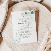 夏の緑のユーカリ 50周年結婚記念日 招待状