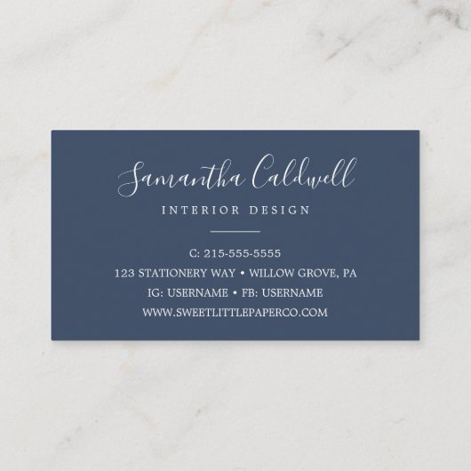 夏の緑の名刺 名刺 (裏面)