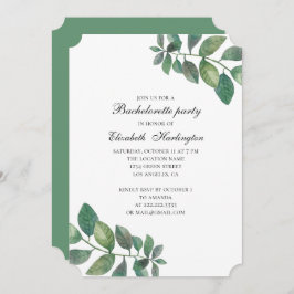 夏の緑の庭。ウッドランドバチェロレッテ 招待状