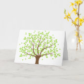 夏の緑の木のグリーティングカード カード (黄色い花)