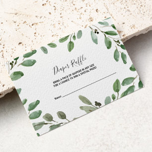夏の緑の熱帯ユーカリおむつラッフル エンクロージャーカード