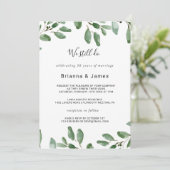 夏の緑の熱帯ユーカリの誓いの更新 招待状 (スタンド正面)