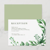 夏の緑の紅葉のウェディングレセプション 出欠カード (正面/裏面)