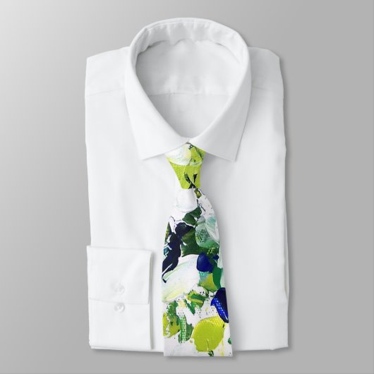 夏の緑の花柄のタイ ネクタイ (タイ)