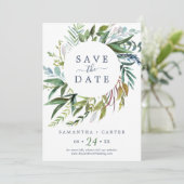 夏の緑のSave the Dateカード セーブザデート (スタンド正面)