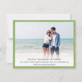 夏の緑モダンの写真日付の保存 (裏面)