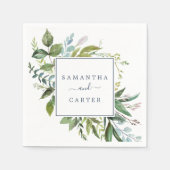 夏の緑結婚園 スタンダードカクテルナプキン (正面)