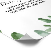 夏の緑豊かな熱帯ユーカリの日付ジャー看板 ポスター (角)