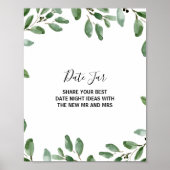 夏の緑豊かな熱帯ユーカリの日付ジャー看板 ポスター (正面)