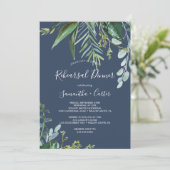 夏の緑 |ネイビーリハーサルディナー 招待状 (スタンド正面)