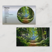 夏の美しい森の道 名刺 (正面/裏面)
