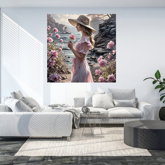 夏の美女のロマンチックなアートポスター ポスター