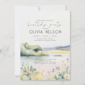 夏の自然とワイルドフラワーバースデーパーティー 招待状 (正面)