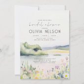 夏の自然とワイルドフラワーブライダルシャワー 招待状 (正面)
