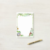 夏の自然のハリネズミの水彩画フレーム ポストイット (デスク上)