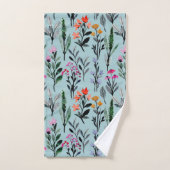 夏の自然庭の花の青いパターン バスタオルセット (ハンドタオル)