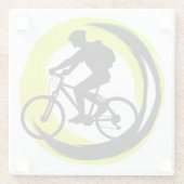 夏の自転車/自転車おもしろい ガラスコースター (裏面)