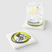 夏の自転車/自転車おもしろい ストーンコースター (横)