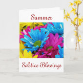 夏の至とデイジー花 カード (黄色い花)