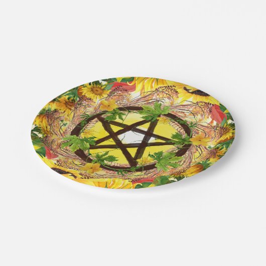 夏の至ブライトサンフラワー&エレクトムペイン ペーパープレート (アングル)