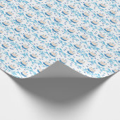 夏の至福へのセーリング：ヴィンテージ船と青 ラッピングペーパー (角)