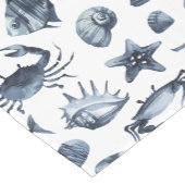 夏の航海のな貝殻のヒトデのカニのタツノオトシゴ ショートテーブルランナー (コーナー)