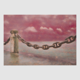 夏の航海のビーチフロントピンク茶色の水色 薄葉紙