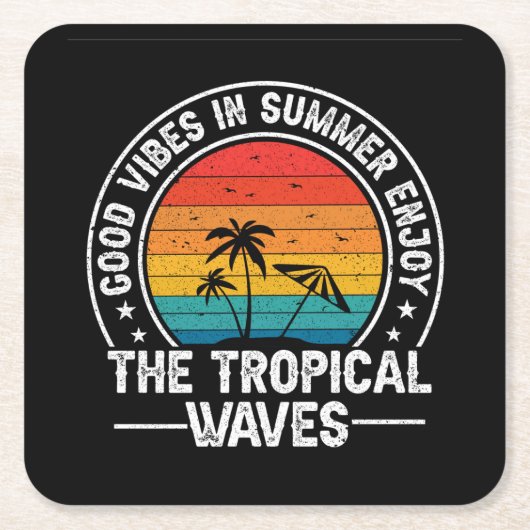 夏の良い楽しむ雰囲気66775 スクエアペーパーコースター (正面)