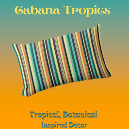 夏の色のストライプ ランバークッション