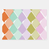 夏の色のパターンのダイヤモンドキッズ ラッピングペーパーシート (正面2)